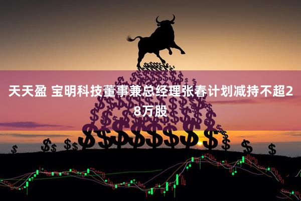 天天盈 宝明科技董事兼总经理张春计划减持不超28万股